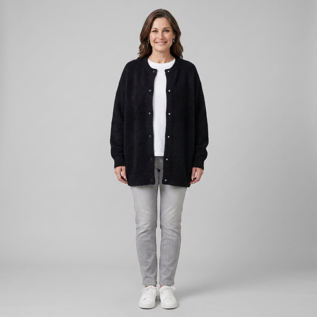 Mesh-texture knit jacket with a relaxed fit, view 2