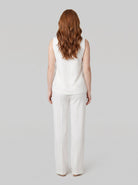 Ivory sleeveless top and trouser set, view 3