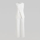 Ivory sleeveless top and trouser set, view 4