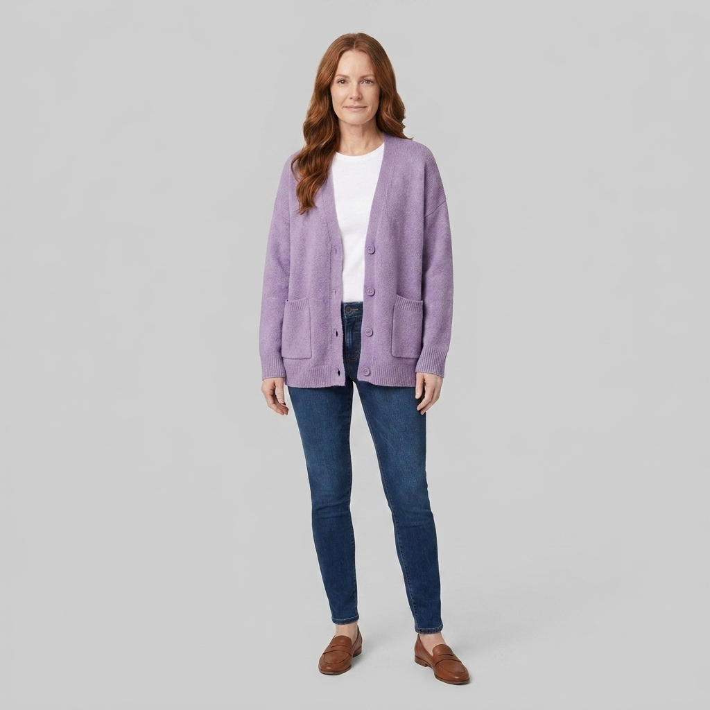 Soft V-neck knit cardigan with pockets, view 14