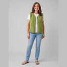 Oversized sherpa fleece gilet with an open front, view 1