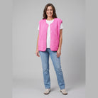 Oversized sherpa fleece gilet with an open front, view 5