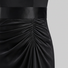 Long sleeve maxi dress in black with sequin detail, view 6