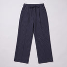 Sidony pinstripe wide leg trousers flat lay, full garment on light grey