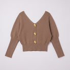 Solenne boat neck sweater in beige taupe, flat lay product shot