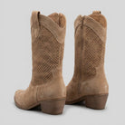 Mid-calf cowboy boots with a side zip, view 4