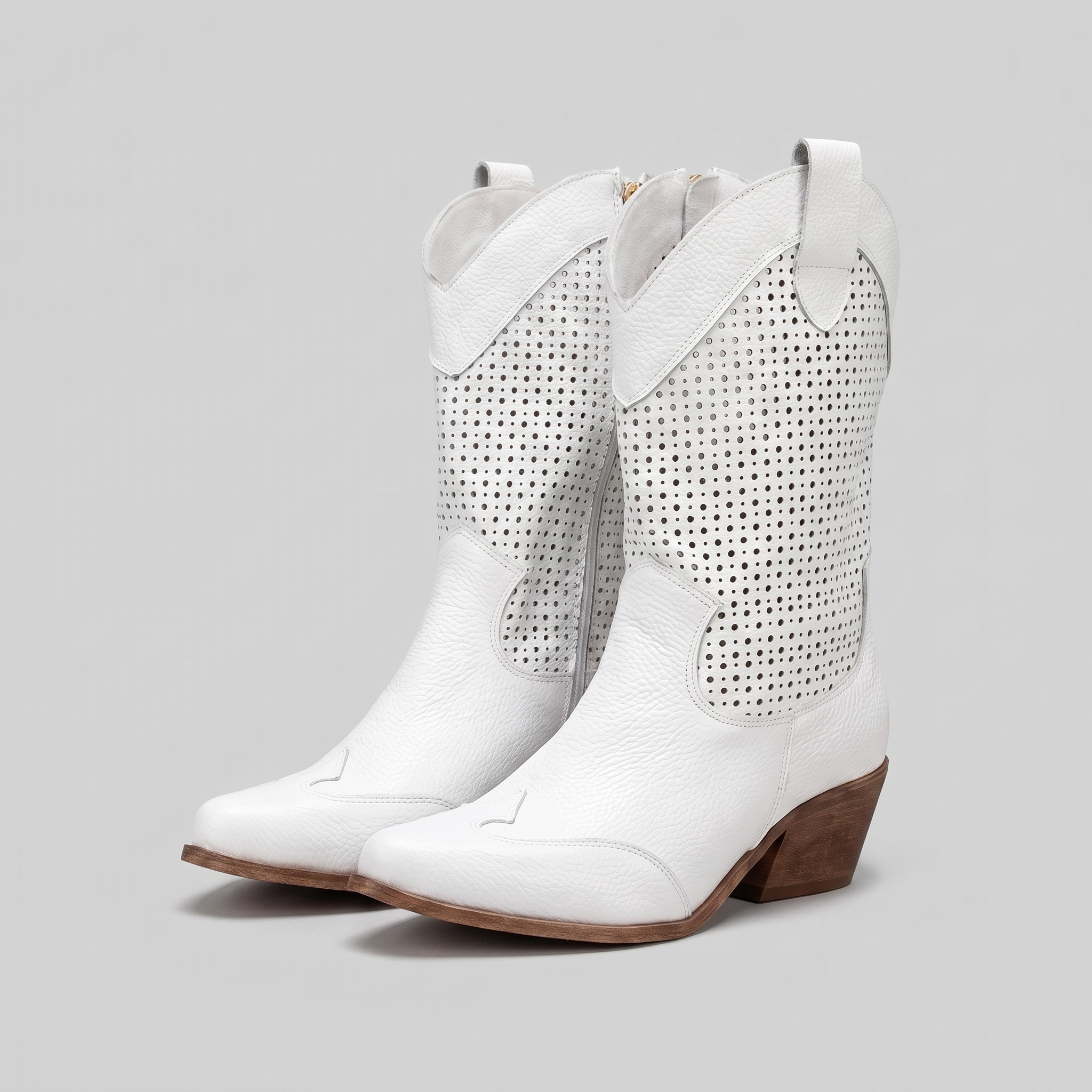 Mid-calf cowboy boots with a side zip, view 6