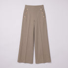 Valdis pleated wide leg trousers flat lay, full garment on light grey