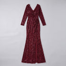 Sequin evening gown with a thigh-high slit, view 7