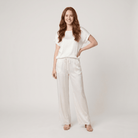 Satin co-ord with a boxy top and wide-leg trousers, view 2