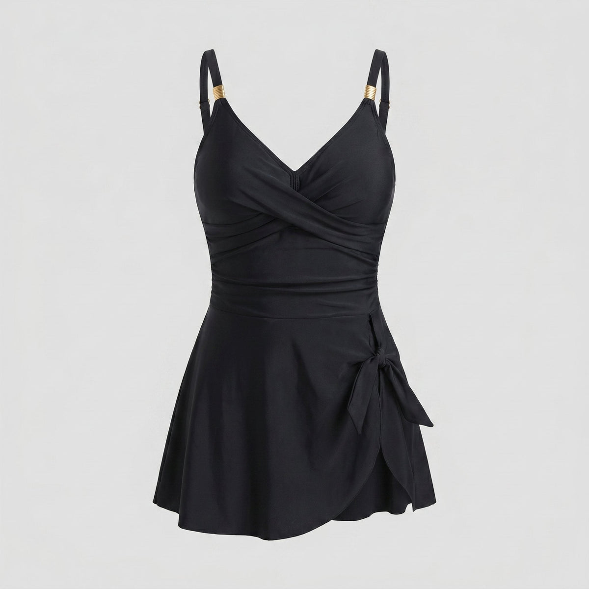 One-piece swimsuit with a tummy control panel and adjustable straps, view 1