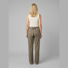 Straight-leg trousers with fitted waistband and side zip, view 4