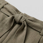 Straight-leg trousers with gathered side sash, view 6