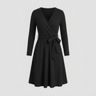 Ribbed midi dress with a belted waist, view 5
