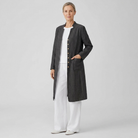 Button-up linen shirt jacket in smoky quartz, view 2