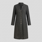Smoky quartz linen jacket with long sleeves, view 5