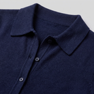 Romy knit cardigan polo collar and buttons close-up
