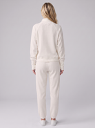 Sana waffle-knit loungewear set in cream, back view on model
