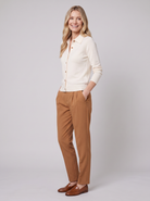 Winona wool-blend polo cardigan in cream on model